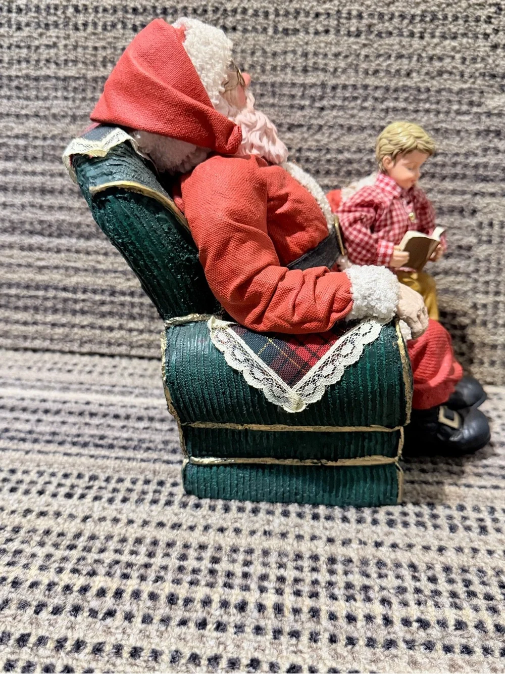 Vintage Dillards Holliday Santa with Child Figurine  Christmas Deco